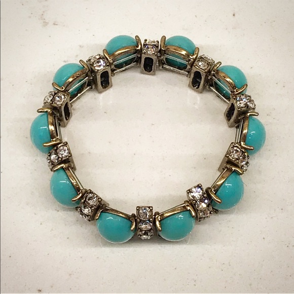 J. Crew Turquoise Crystal Stretch Bracelet - Picture 6 of 7